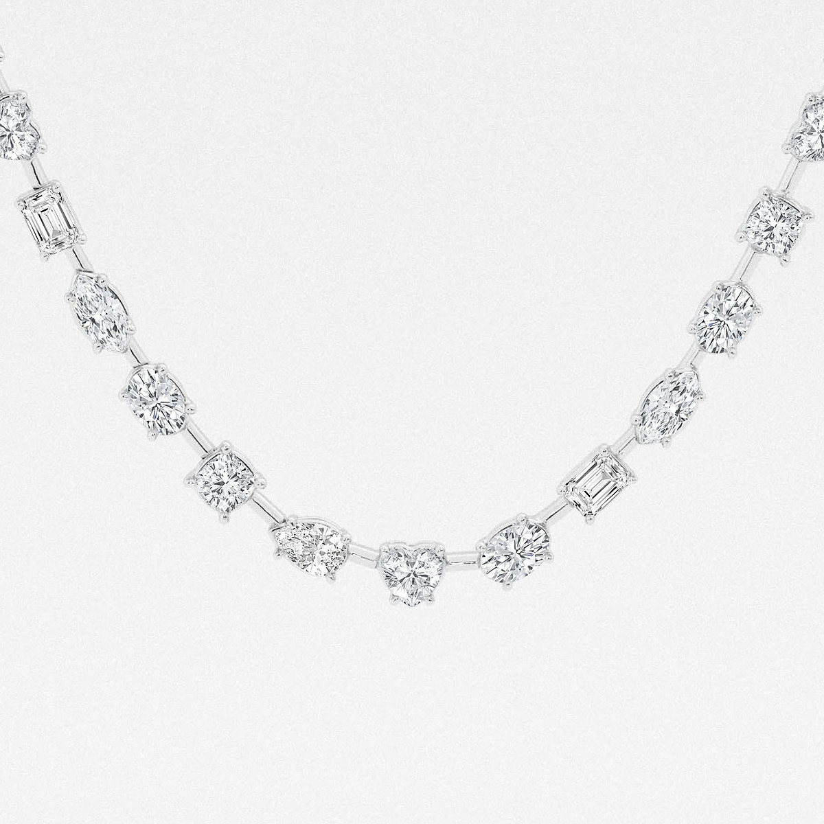 Additional Image 1 for  15 ctw Multi-Shape Lab Grown Diamond Tennis Necklace